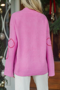 Holiday Wrapped Pink Bow Sweater