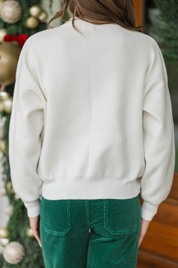 Christmas Morning Cream Grinchy Sweater