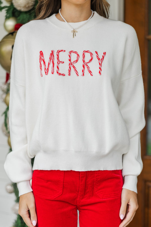 Christmas Morning Cream Merry Sweater