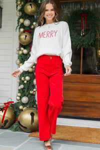 Christmas Morning Cream Merry Sweater