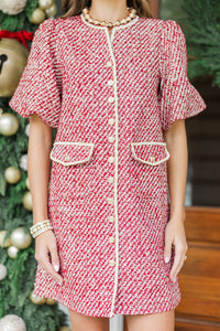 Dressed Well Red Tweed Dress