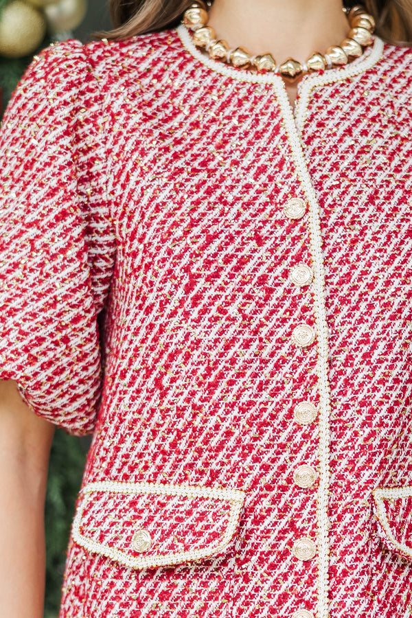 Dressed Well Red Tweed Dress