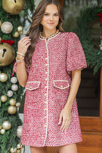 Dressed Well Red Tweed Dress