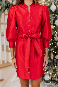 Signature Elegance Red Taffeta Dress