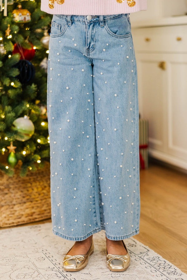 Girls: Wardrobe Winner Blue Pearl Embellished Jeans