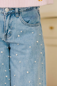 Girls: Wardrobe Winner Blue Pearl Embellished Jeans