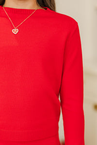 Girls: Core Essential Red Sweater
