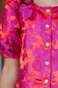 Girls: In The Light Fuchsia Brocade Top