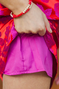 Girls: In The Light Fuchsia Brocade Skort