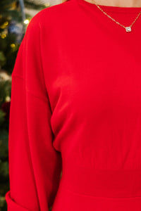 Float On By Red Sweater Dress