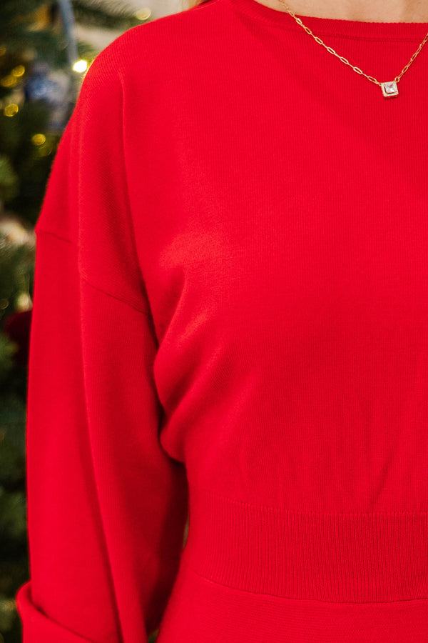 Float On By Red Sweater Dress