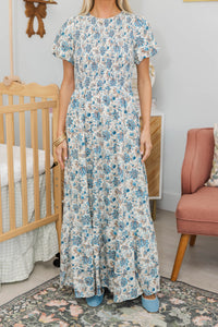 NURSING COLLECTION: Make The Right Choice Cream Paisley Maxi Dress