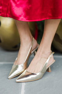 Celebration Society Gold Metallic Heels