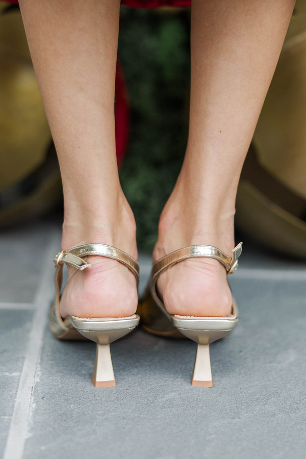 Celebration Society Gold Metallic Heels