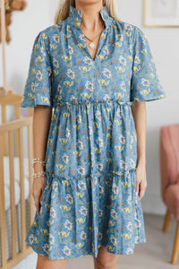 NURSING COLLECTION: Feeling Your Best Blue Chintz Dress