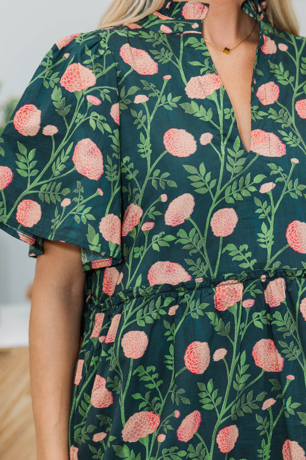 NURSING COLLECTION: Feeling Your Best Navy Floral Midi Dress