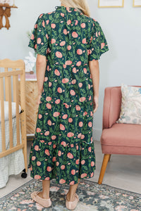 NURSING COLLECTION: Feeling Your Best Navy Floral Midi Dress