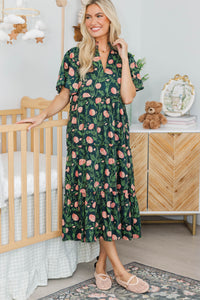 NURSING COLLECTION: Feeling Your Best Navy Floral Midi Dress