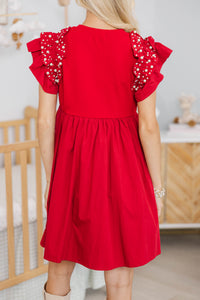 NURSING COLLECTION: Perfectly Lovely Red Embellished Dress