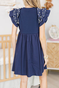 NURSING COLLECTION: Perfectly Lovely Navy Embellished Dress