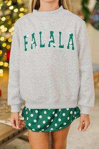 Girls: Best Present Heather Gray Falala Sweatshirt