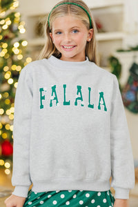 Girls: Best Present Heather Gray Falala Sweatshirt