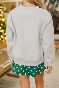 Girls: Best Present Heather Gray Falala Sweatshirt