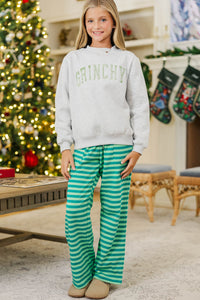 Girls: Best Present Heather Gray Grinchy Sweatshirt