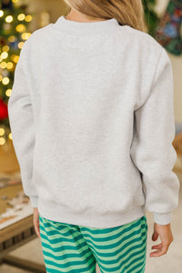 Girls: Best Present Heather Gray Grinchy Sweatshirt