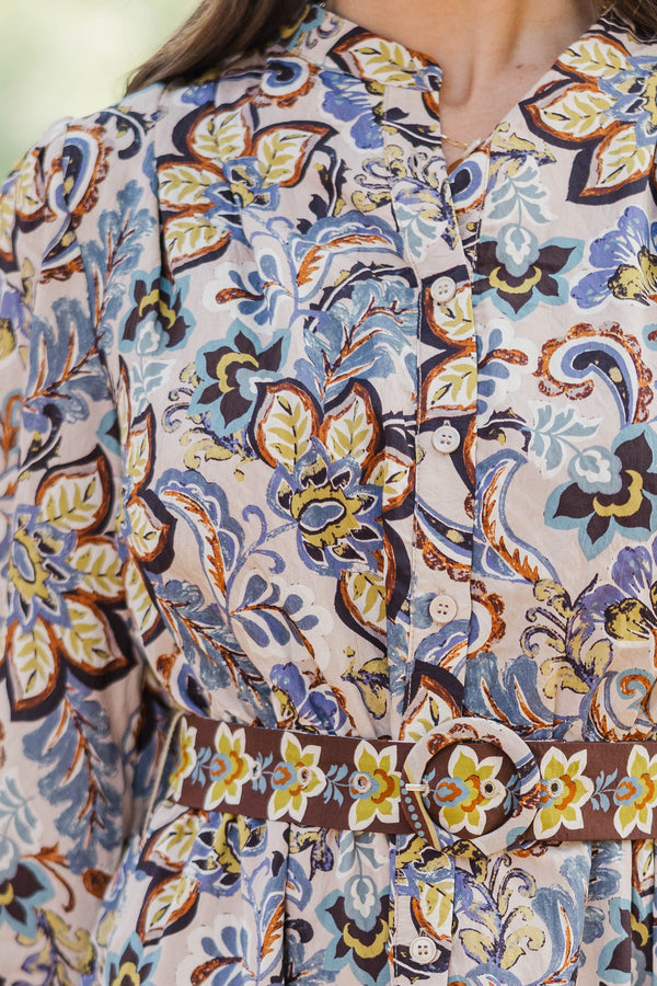 Fate: September State Cream Floral Dress