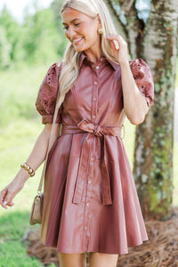 Fate: Internet Famous Mauve Faux Leather Dress