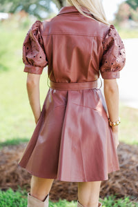 Fate: Internet Famous Mauve Faux Leather Dress