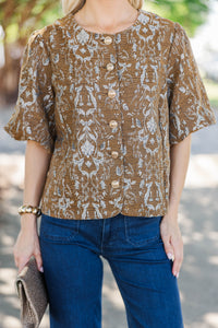 Love It Already Brown Floral Blouse