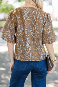 Love It Already Brown Floral Blouse