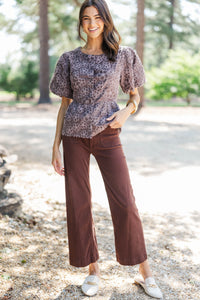 Made You Smile Plum Embroidered Blouse