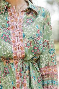 Boarding Pass Olive Floral Dress