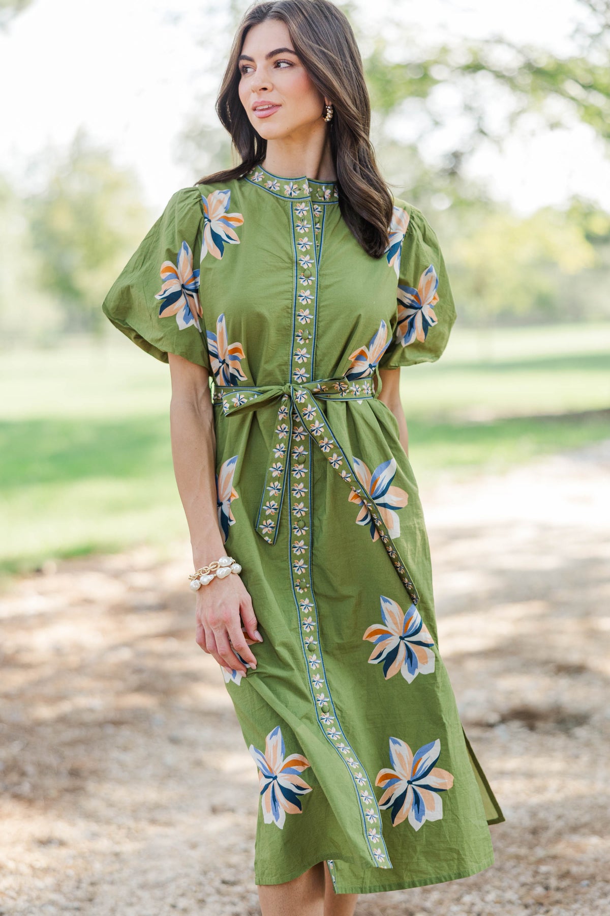 THML: Style Notes Green Floral Midi Dress – Shop the Mint