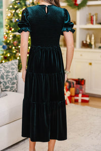 NURSING COLLECTION: Soft Foundation Emerald Velvet Midi Dress