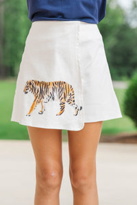 Girls: The Right Move White Tiger Wrap Skort