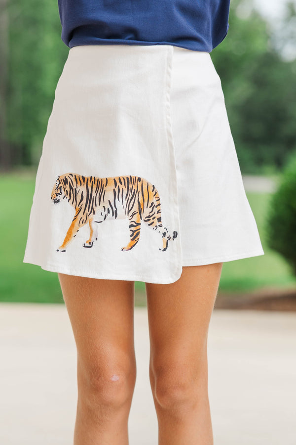 Girls: The Right Move White Tiger Wrap Skort