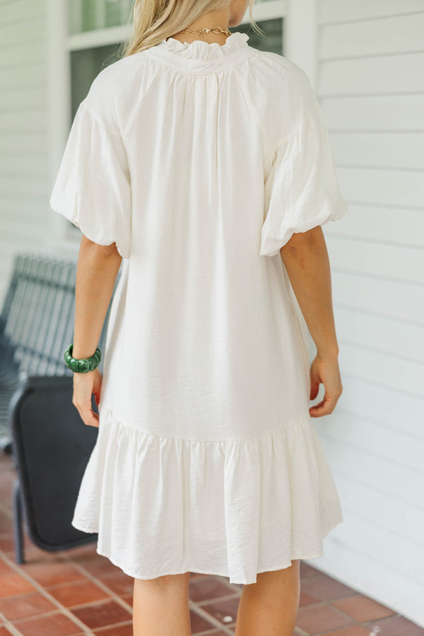 Feels Like A Dream Cream Embroidered Babydoll Dress