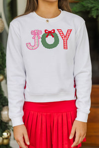 Girls: So Much Joy White Sweatshirt