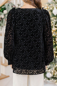 Timeless Texture Black Velvet Lace Blouse