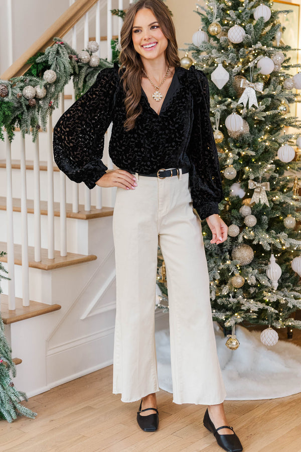 Timeless Texture Black Velvet Lace Blouse