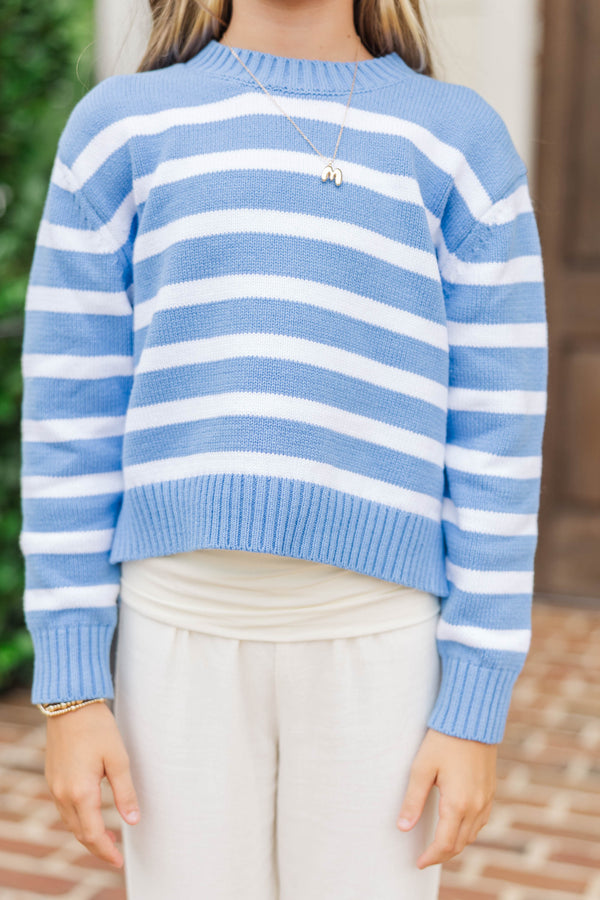 Girls: The Lucy Blue Striped Sweater