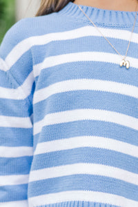 Girls: The Lucy Blue Striped Sweater