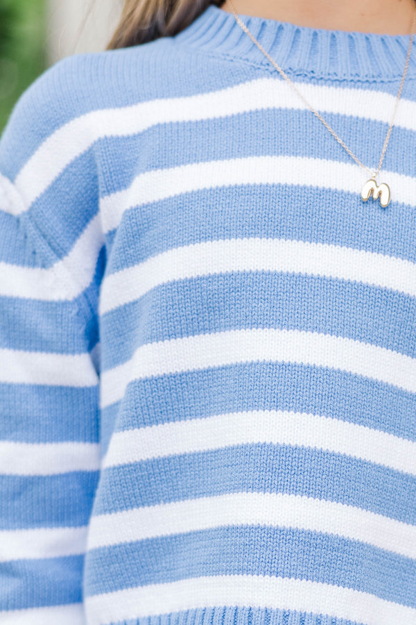 Girls: The Lucy Blue Striped Sweater