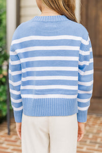 Girls: The Lucy Blue Striped Sweater