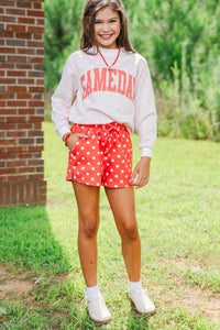 Girls: Best Friends Forever Red Polka Dot Reversible Sweatshirt