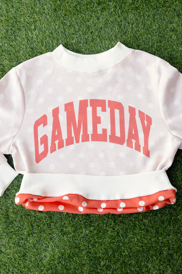 Girls: Best Friends Forever Red Polka Dot Reversible Sweatshirt